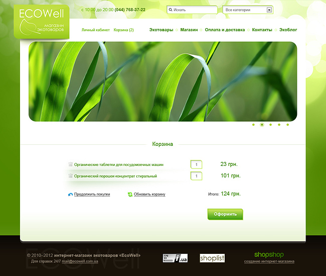 Создание интернет-магазина экотоваров «EcoWell»