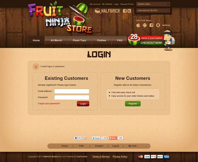 Дизайн интернет-магазина Fruit Ninja Store