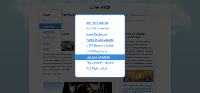 создание интернет магазина USaviator