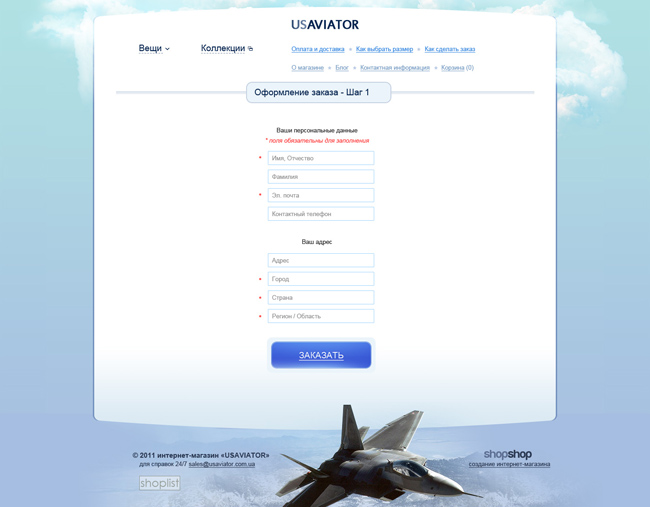 создание интернет магазина USaviator